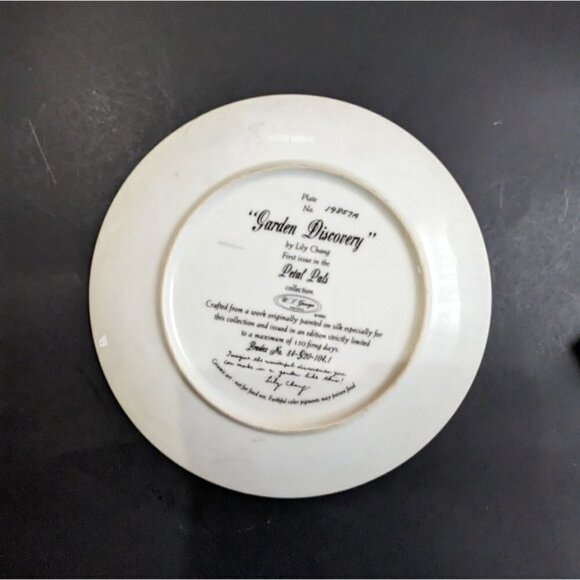 Garden Discovery - No Box Petal Pals cat plate 8" Lily Chang WS GEORGE - Picture 2 of 5